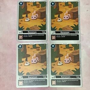 Koromon Digimon Cards Set Count of 4